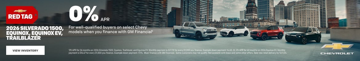 2026 Silverado 1500, Equinox, Trailblazer, and Equinox EV APR Offer